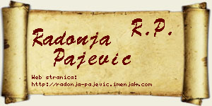 Radonja Pajević vizit kartica
